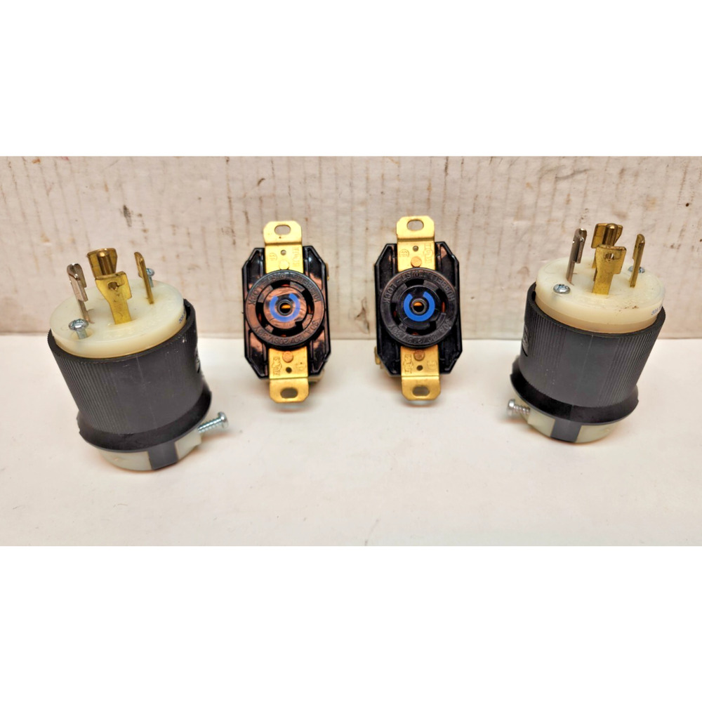 Lot 2 Hubbell HBL2811 & HBL2813 M & F Pair/Set Twist Lock 5 Wire 30A 120/208v